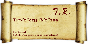 Turóczy Rózsa névjegykártya