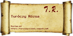 Turóczy Rózsa névjegykártya